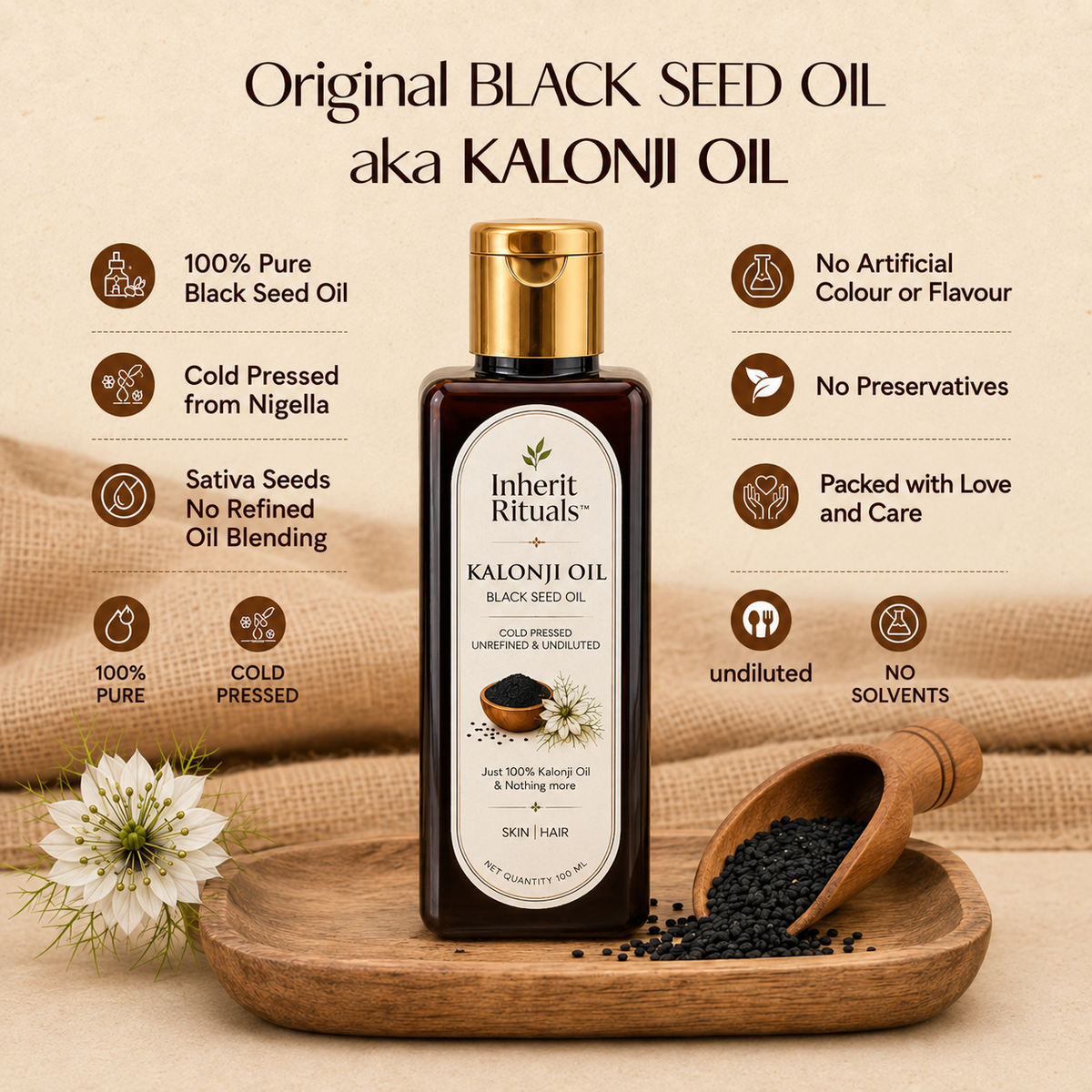 Kalonji Oil [Cold Pressed Black Seed Oil, Kalonji Ka Tel]